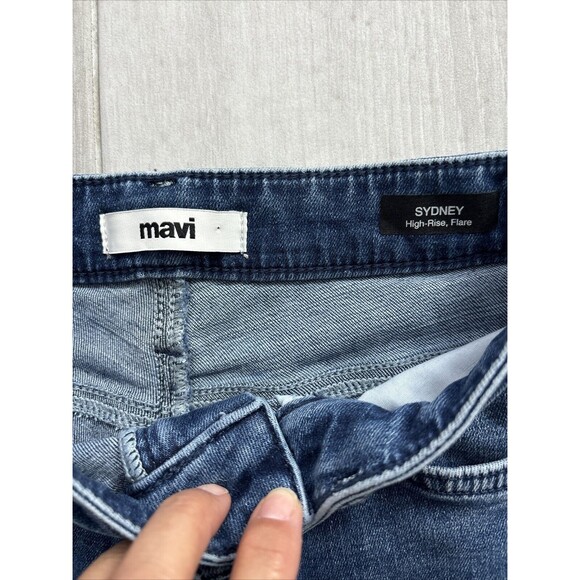 Womens Medium Wash High Rise Flare legs Denim Jeans 25/32  stretch - Picture 5 of 8